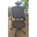 Teknion style Black and Grey High Back Rolling Task Chair